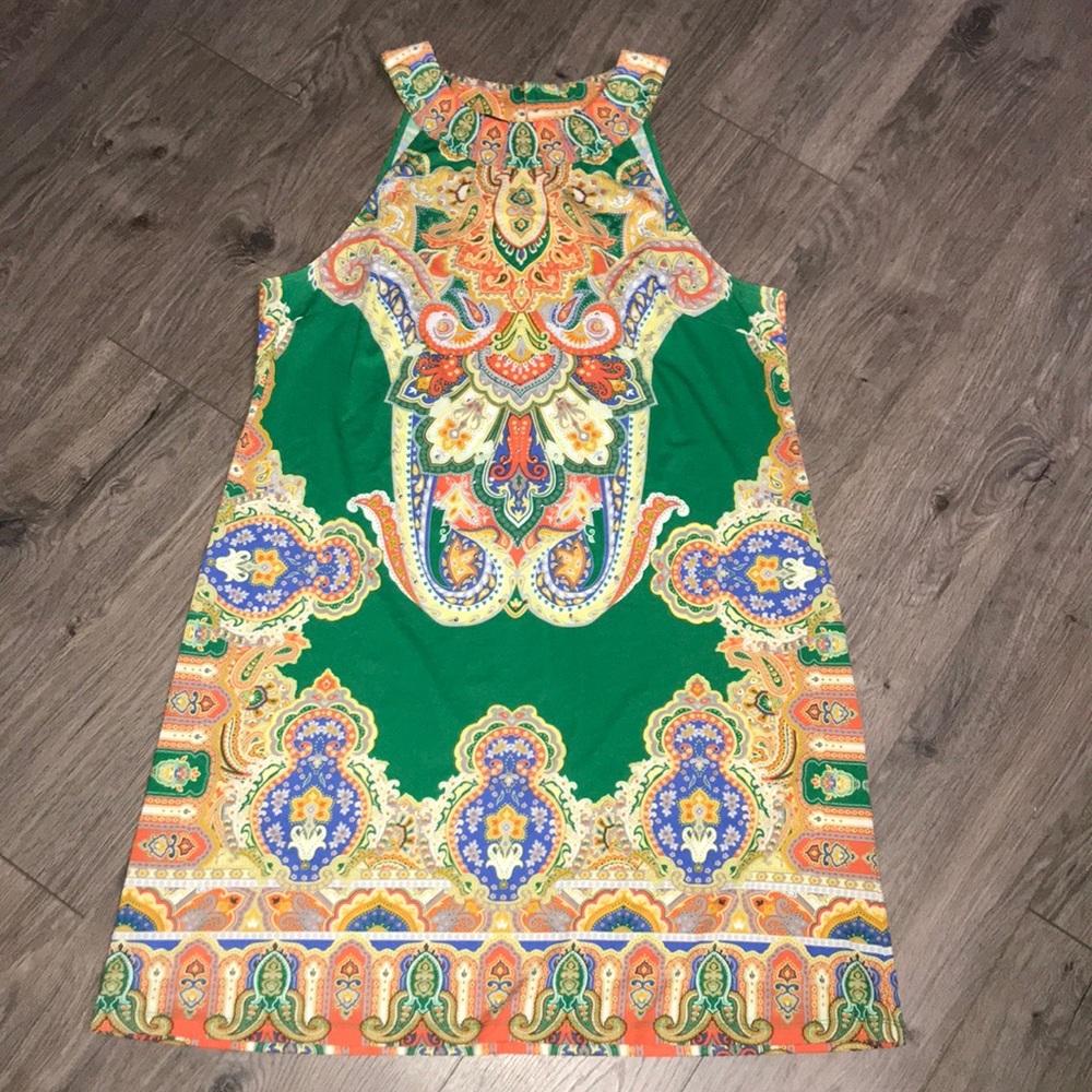 Halter Style,  INC dress. silver beading on front